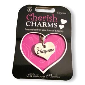 Cherish Charms CHEYENNE Name Bracelet‎ Charm NEW NWT Silvertone Silver Tone